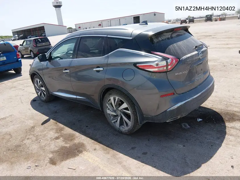 2017 Nissan Murano Platinum/S/Sl/Sv VIN: 5N1AZ2MH4HN120402 Lot: 45677020