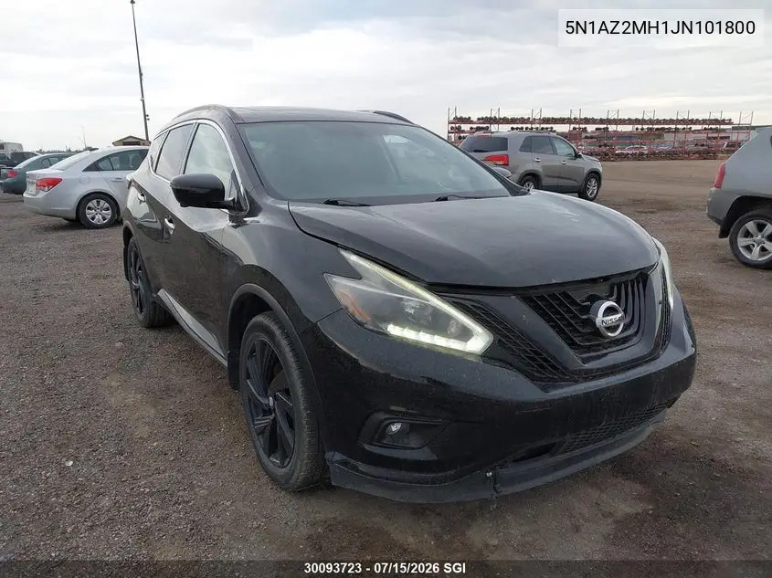 2018 Nissan Murano S/Sl/Sv/Platinum VIN: 5N1AZ2MH1JN101800 Lot: 30093723