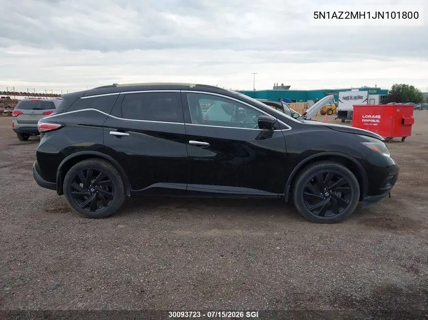 2018 Nissan Murano S/Sl/Sv/Platinum VIN: 5N1AZ2MH1JN101800 Lot: 30093723
