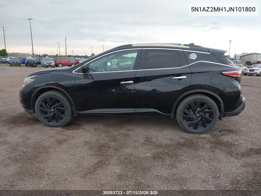 2018 Nissan Murano S/Sl/Sv/Platinum VIN: 5N1AZ2MH1JN101800 Lot: 30093723