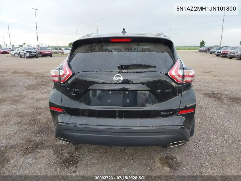 2018 Nissan Murano S/Sl/Sv/Platinum VIN: 5N1AZ2MH1JN101800 Lot: 30093723