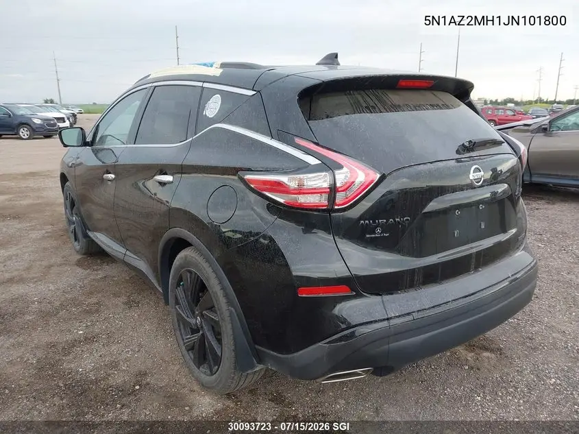 2018 Nissan Murano S/Sl/Sv/Platinum VIN: 5N1AZ2MH1JN101800 Lot: 30093723