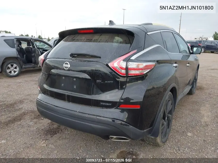 2018 Nissan Murano S/Sl/Sv/Platinum VIN: 5N1AZ2MH1JN101800 Lot: 30093723