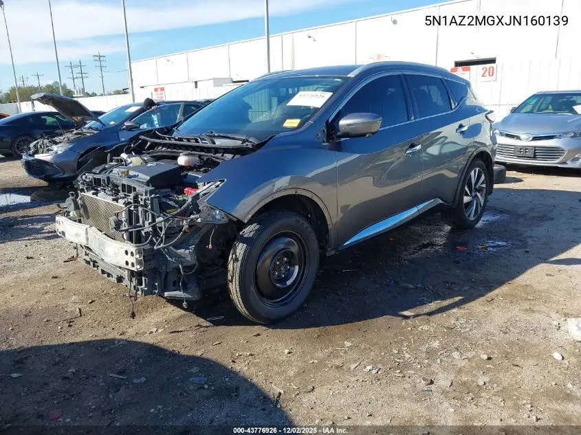 5N1AZ2MGXJN160139 2018 Nissan Murano Platinum