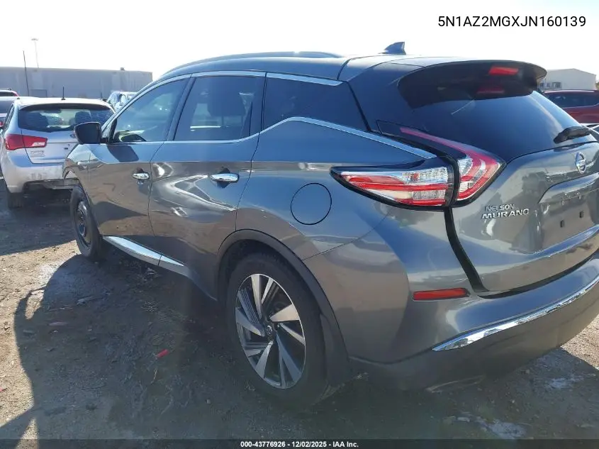 5N1AZ2MGXJN160139 2018 Nissan Murano Platinum