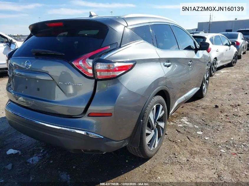 5N1AZ2MGXJN160139 2018 Nissan Murano Platinum