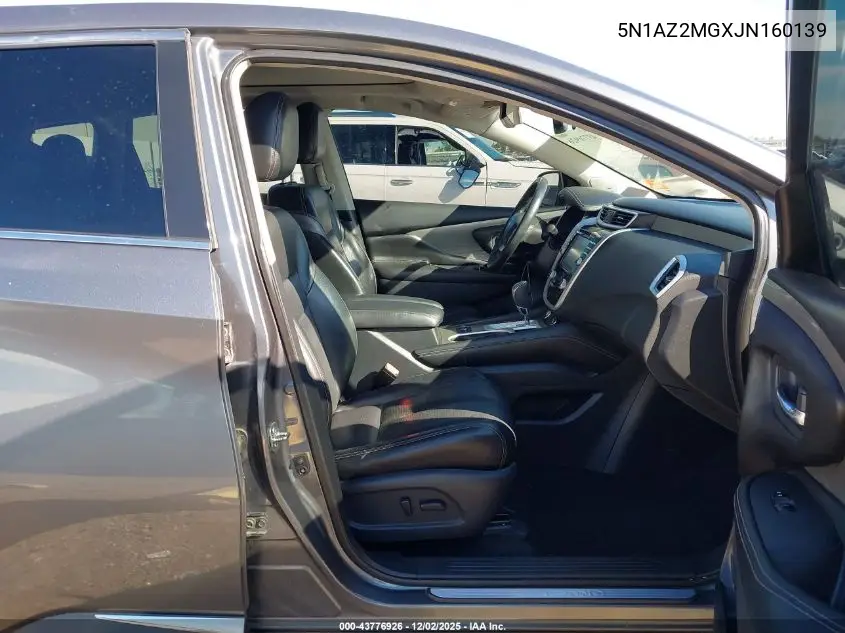 5N1AZ2MGXJN160139 2018 Nissan Murano Platinum