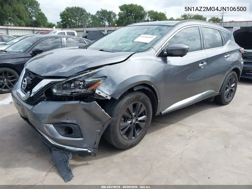 2018 Nissan Murano Sv VIN: 5N1AZ2MG4JN106500 Lot: 45316019