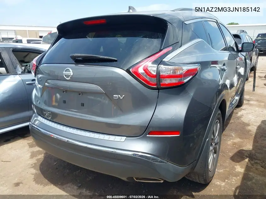 2018 Nissan Murano Sv VIN: 5N1AZ2MG3JN185142 Lot: 45509601