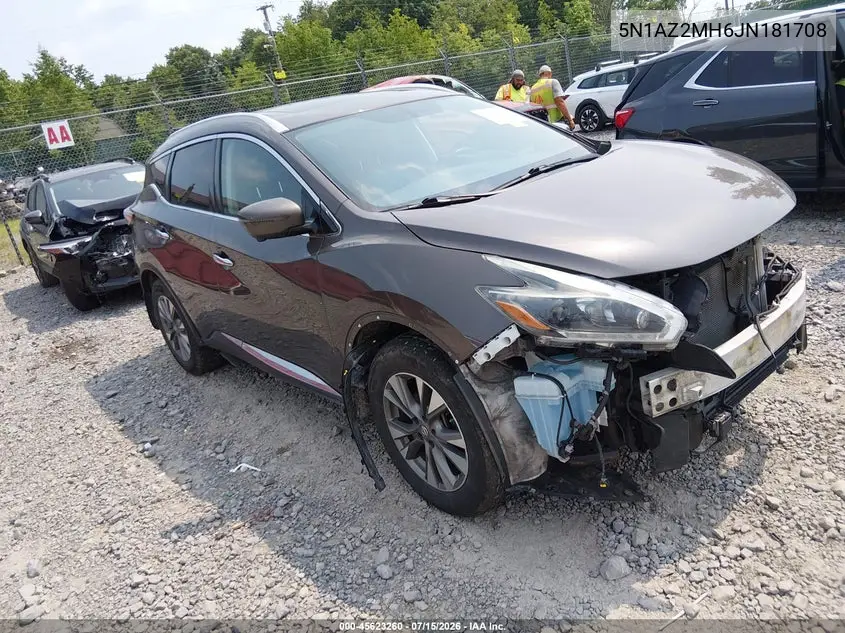 2018 Nissan Murano Sl VIN: 5N1AZ2MH6JN181708 Lot: 45623260