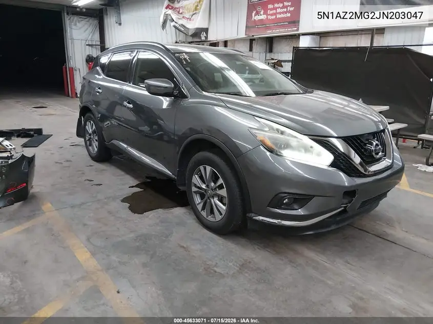 2018 Nissan Murano Sv VIN: 5N1AZ2MG2JN203047 Lot: 45633071