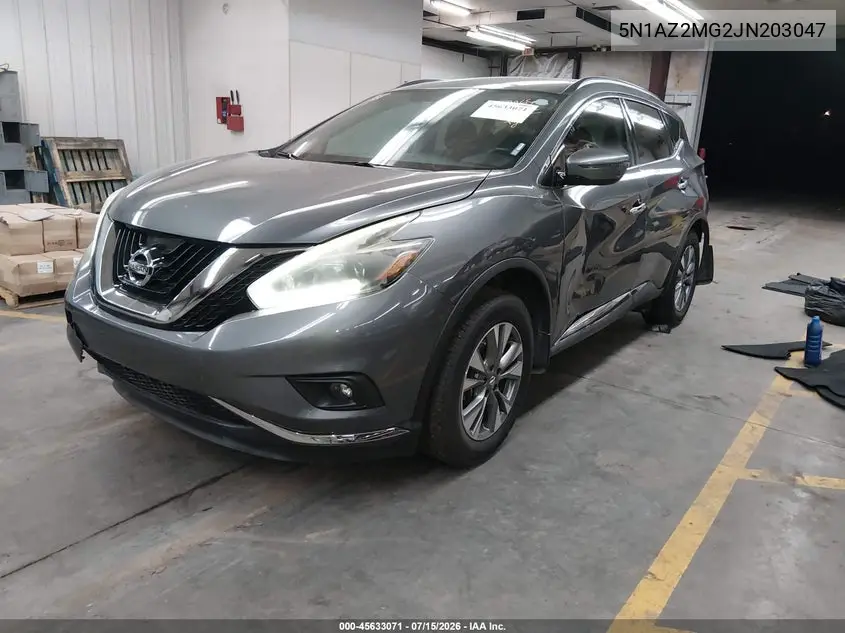 2018 Nissan Murano Sv VIN: 5N1AZ2MG2JN203047 Lot: 45633071