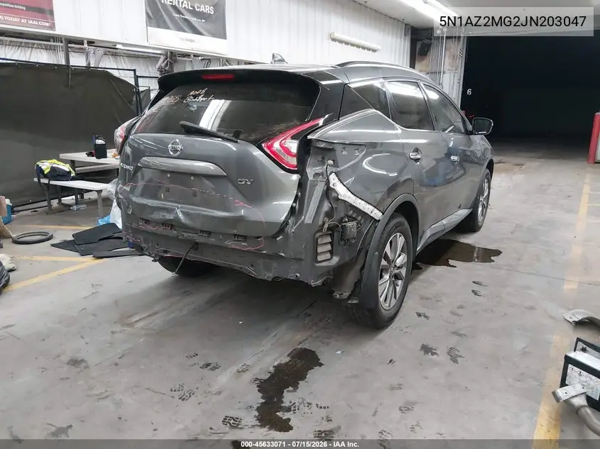 2018 Nissan Murano Sv VIN: 5N1AZ2MG2JN203047 Lot: 45633071