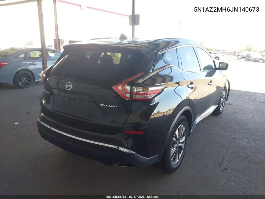 2018 Nissan Murano Sv VIN: 5N1AZ2MH6JN140673 Lot: 45649765