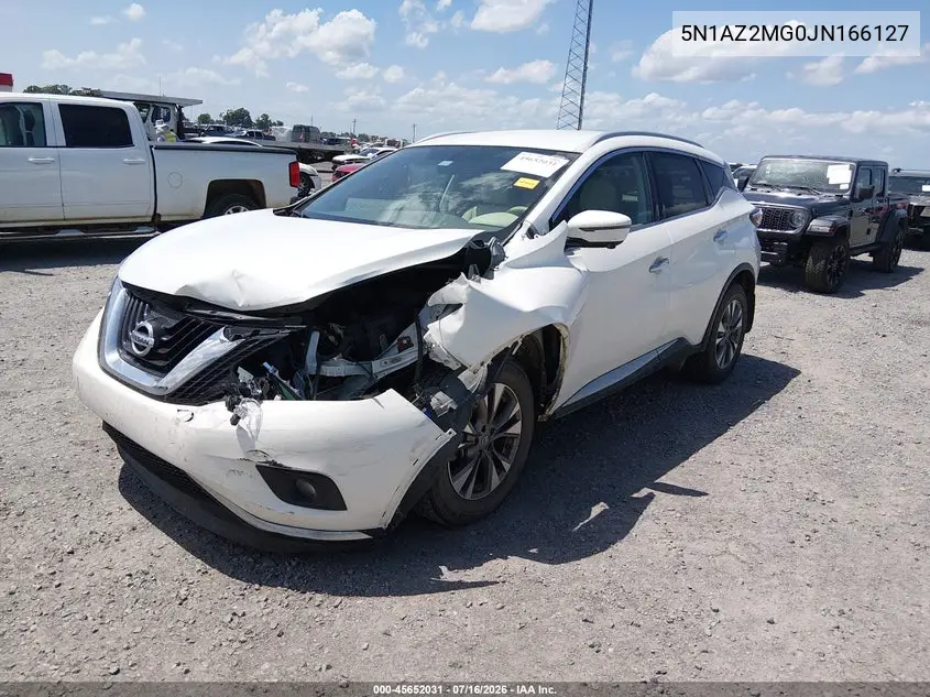 2018 Nissan Murano Sl VIN: 5N1AZ2MG0JN166127 Lot: 45652031