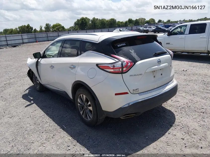 2018 Nissan Murano Sl VIN: 5N1AZ2MG0JN166127 Lot: 45652031
