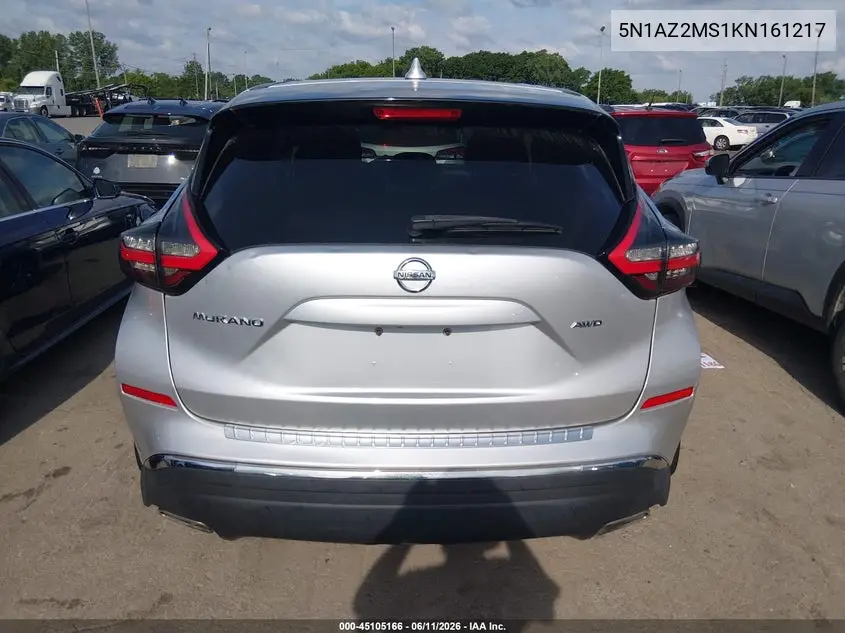 2019 Nissan Murano S VIN: 5N1AZ2MS1KN161217 Lot: 45105166