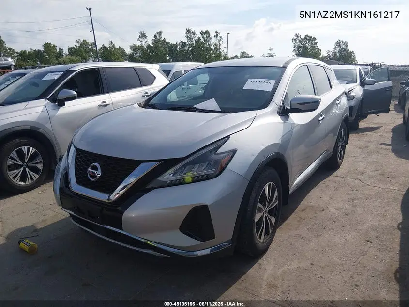 2019 Nissan Murano S VIN: 5N1AZ2MS1KN161217 Lot: 45105166