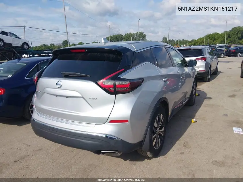 2019 Nissan Murano S VIN: 5N1AZ2MS1KN161217 Lot: 45105166