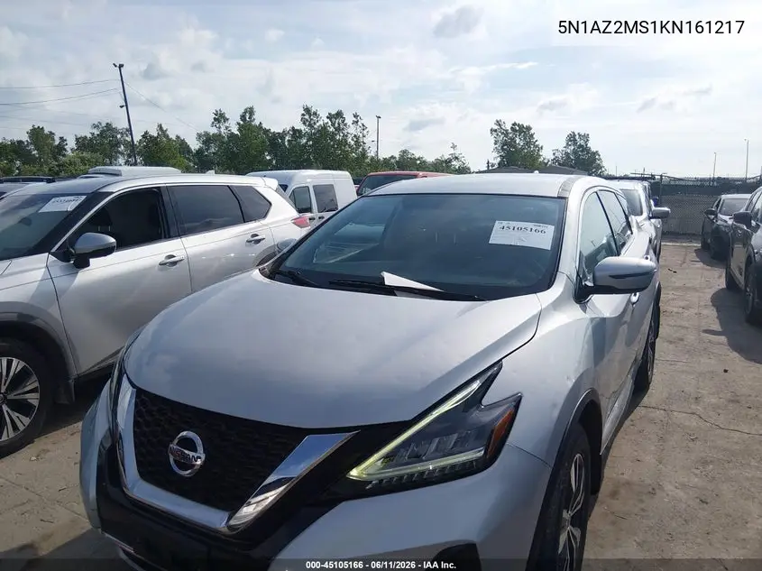 2019 Nissan Murano S VIN: 5N1AZ2MS1KN161217 Lot: 45105166