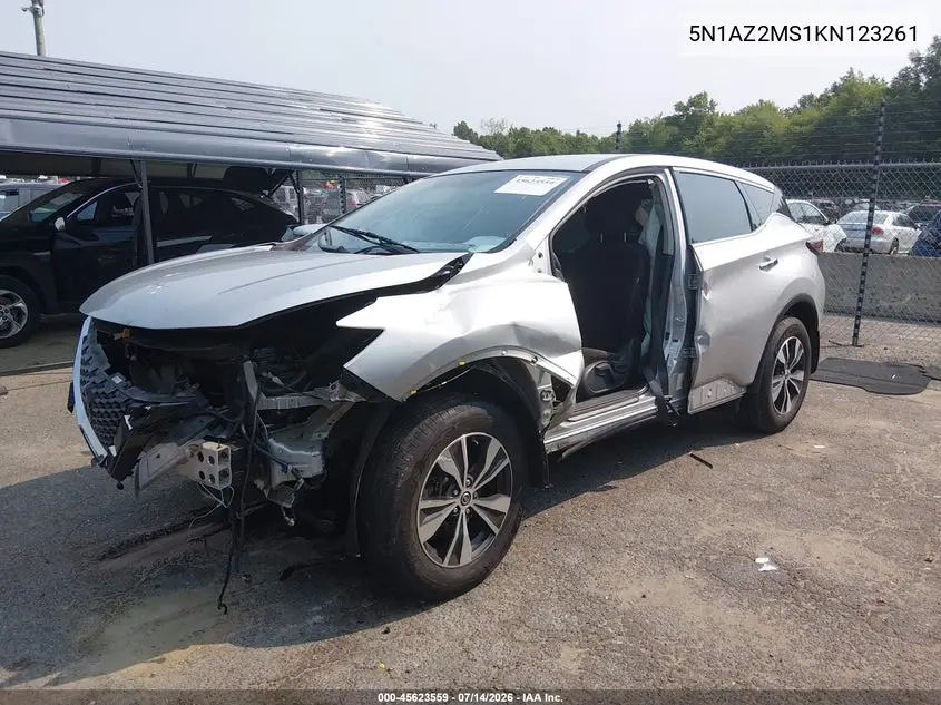 2019 Nissan Murano S VIN: 5N1AZ2MS1KN123261 Lot: 45623559