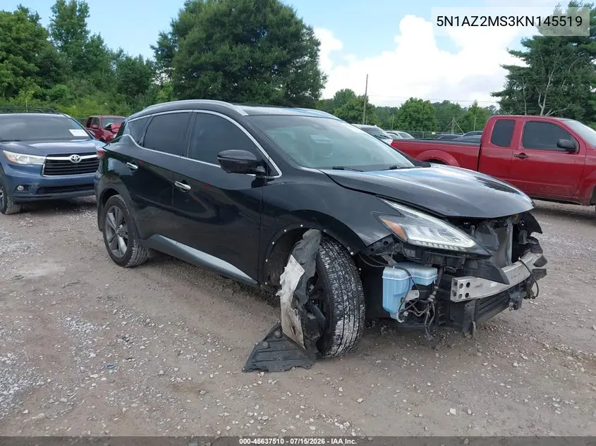 2019 Nissan Murano Platinum VIN: 5N1AZ2MS3KN145519 Lot: 45637510