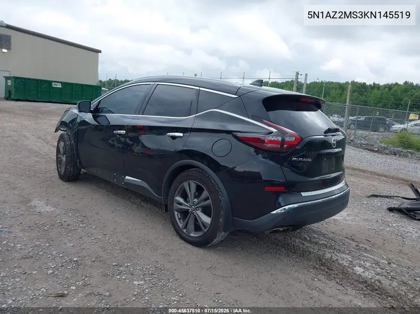 2019 Nissan Murano Platinum VIN: 5N1AZ2MS3KN145519 Lot: 45637510