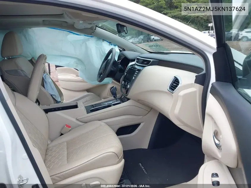 2019 Nissan Murano Platinum VIN: 5N1AZ2MJ5KN137624 Lot: 45682684