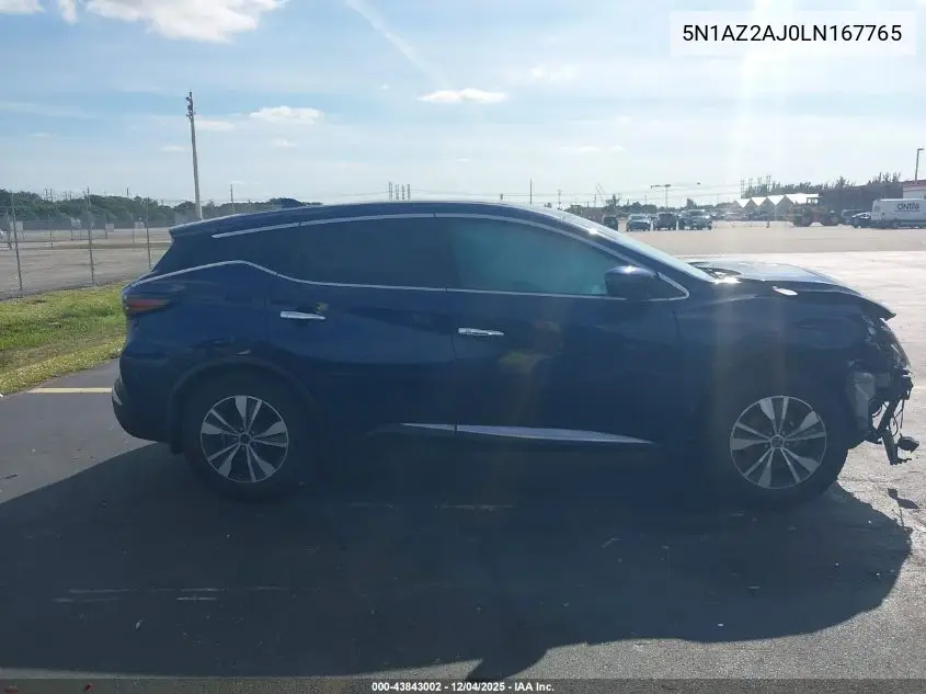 5N1AZ2AJ0LN167765 2020 Nissan Murano S Fwd