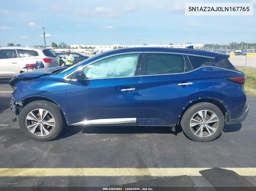 5N1AZ2AJ0LN167765 2020 Nissan Murano S Fwd