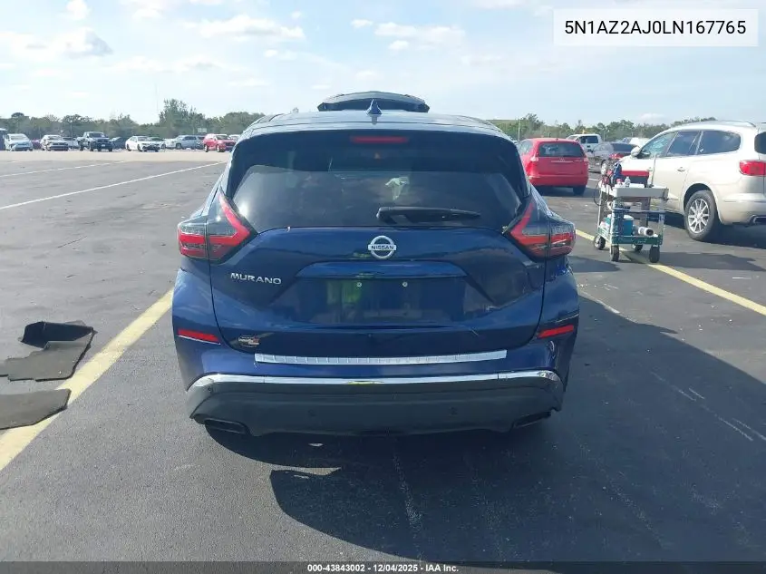 5N1AZ2AJ0LN167765 2020 Nissan Murano S Fwd