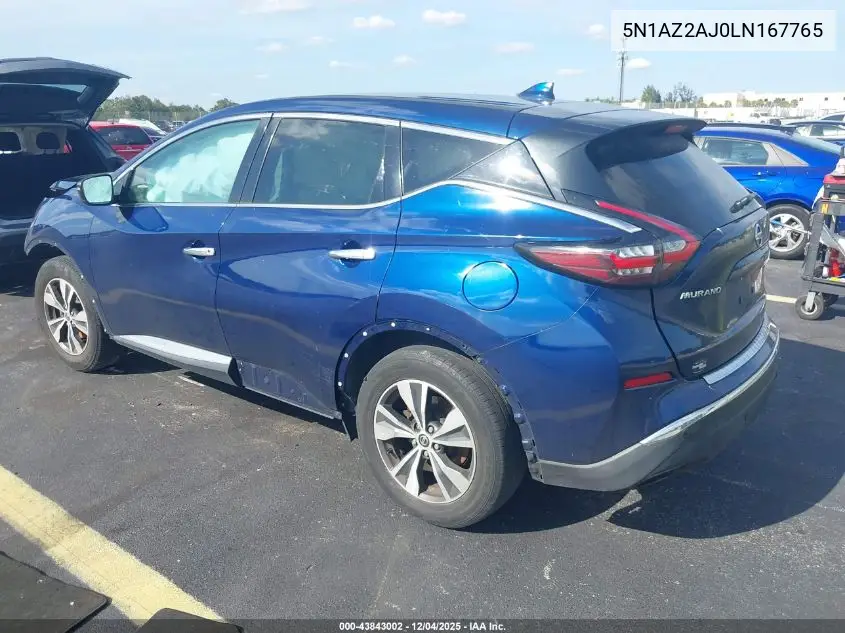 5N1AZ2AJ0LN167765 2020 Nissan Murano S Fwd