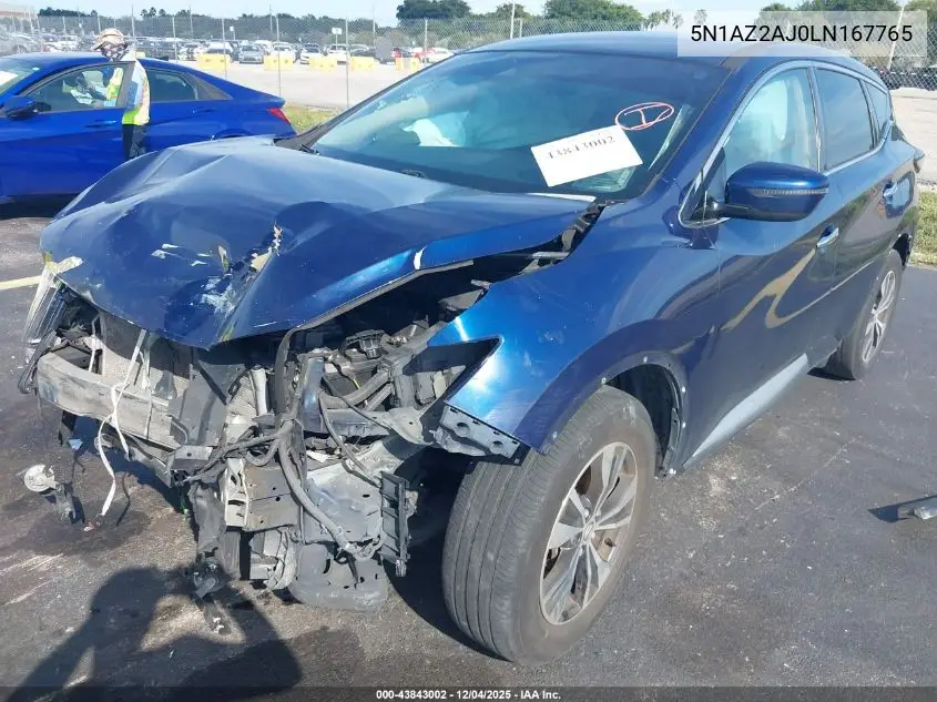 5N1AZ2AJ0LN167765 2020 Nissan Murano S Fwd