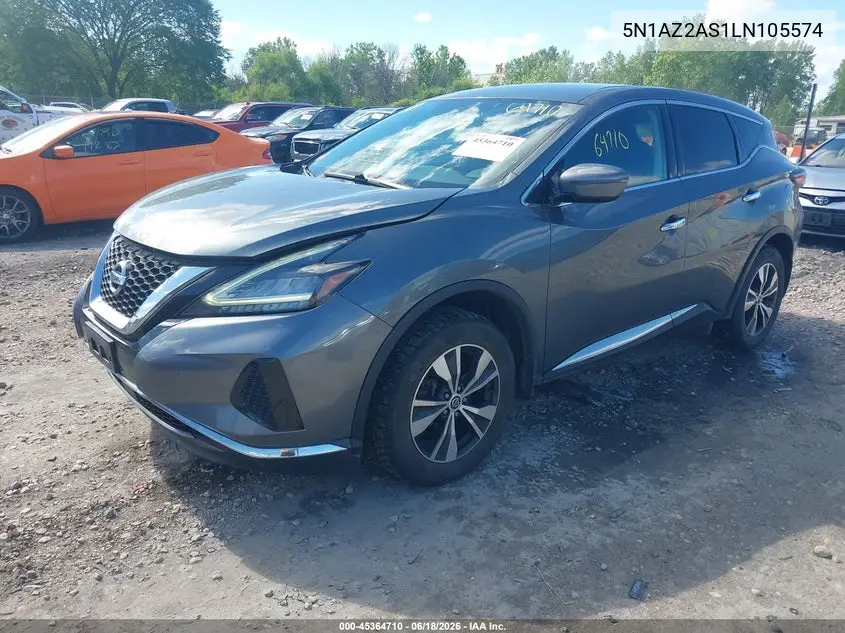 2020 Nissan Murano S Intelligent Awd VIN: 5N1AZ2AS1LN105574 Lot: 45364710