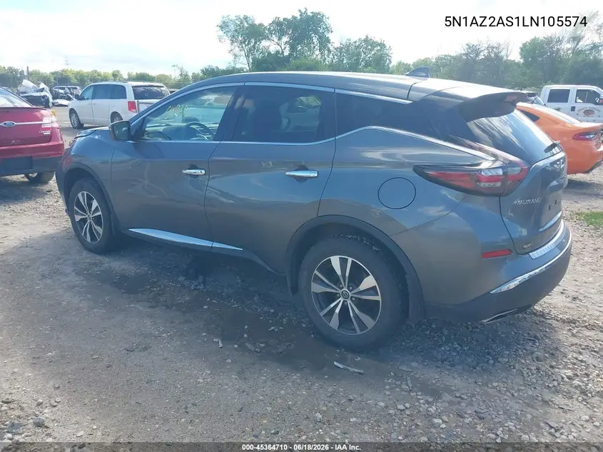 2020 Nissan Murano S Intelligent Awd VIN: 5N1AZ2AS1LN105574 Lot: 45364710