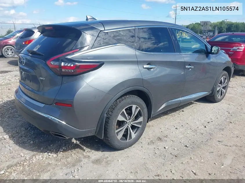 2020 Nissan Murano S Intelligent Awd VIN: 5N1AZ2AS1LN105574 Lot: 45364710