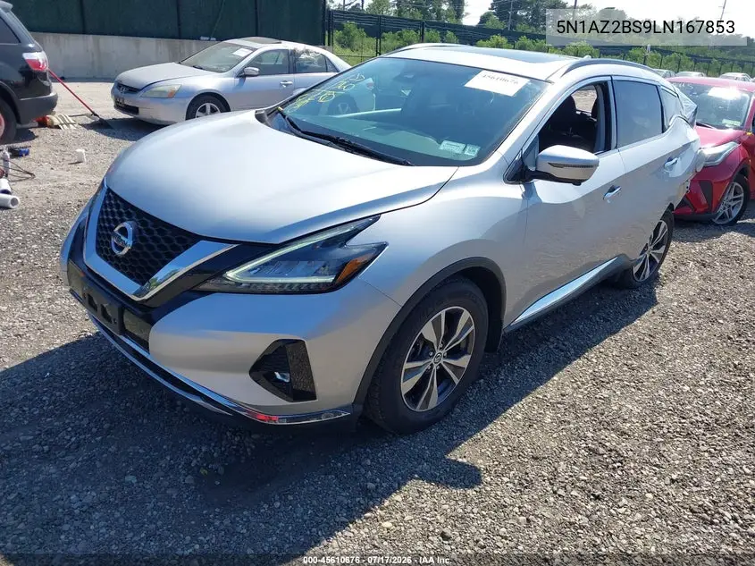 2020 Nissan Murano Sv Intelligent Awd VIN: 5N1AZ2BS9LN167853 Lot: 45610676