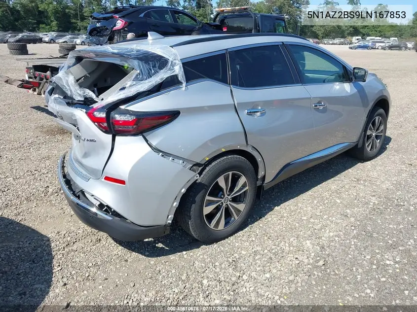 2020 Nissan Murano Sv Intelligent Awd VIN: 5N1AZ2BS9LN167853 Lot: 45610676