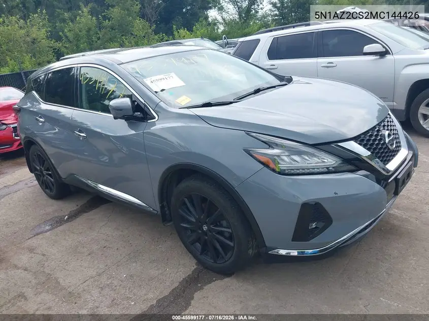 2021 Nissan Murano Sl Intelligent Awd VIN: 5N1AZ2CS2MC144426 Lot: 45599177