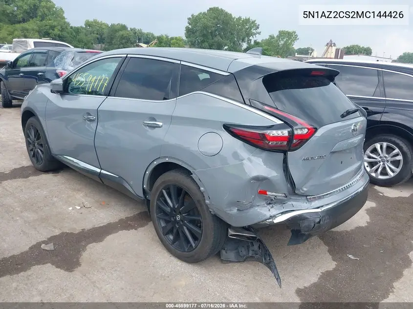 2021 Nissan Murano Sl Intelligent Awd VIN: 5N1AZ2CS2MC144426 Lot: 45599177