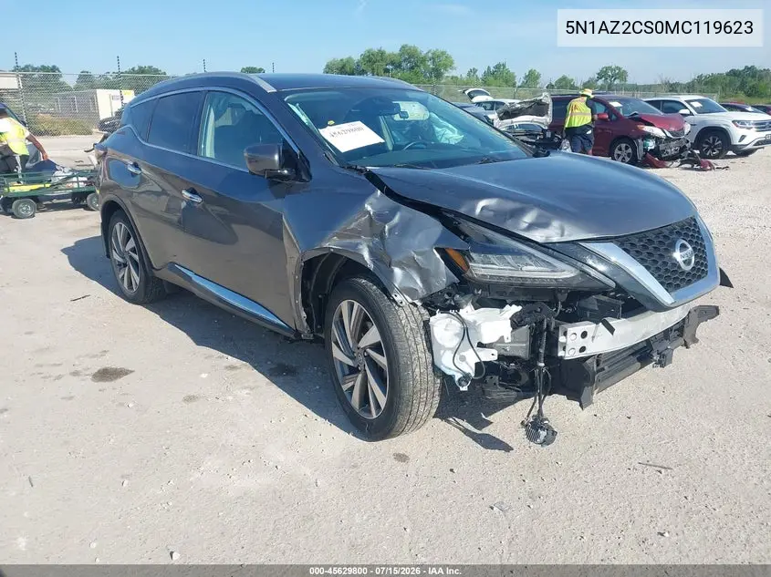 2021 Nissan Murano Sl Intelligent Awd VIN: 5N1AZ2CS0MC119623 Lot: 45629800