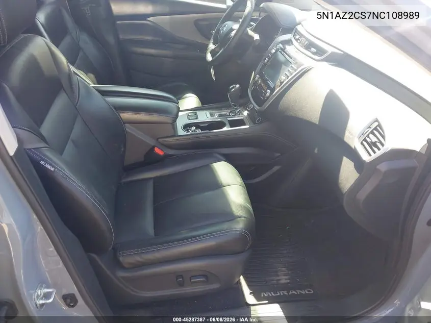 2022 Nissan Murano Sl Intelligent Awd VIN: 5N1AZ2CS7NC108989 Lot: 45287387