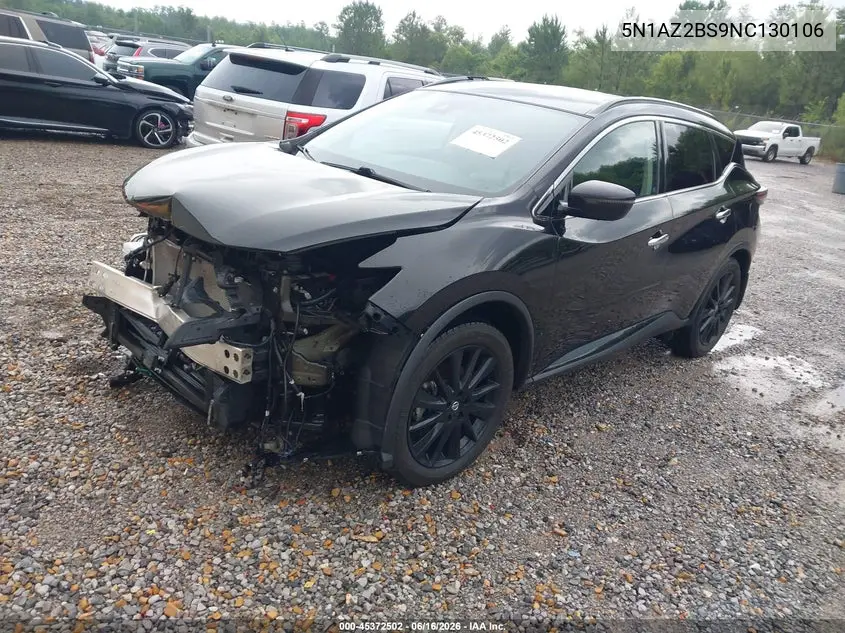 2022 Nissan Murano Sv Intelligent Awd VIN: 5N1AZ2BS9NC130106 Lot: 45372502