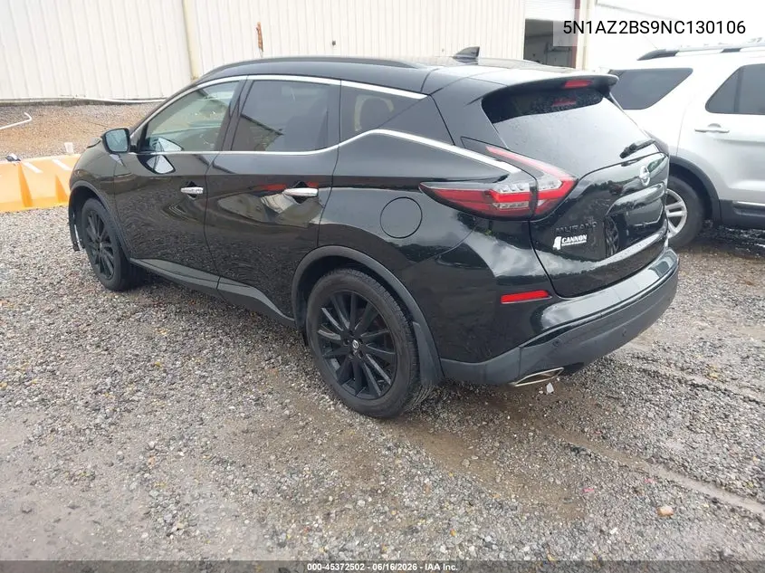 2022 Nissan Murano Sv Intelligent Awd VIN: 5N1AZ2BS9NC130106 Lot: 45372502