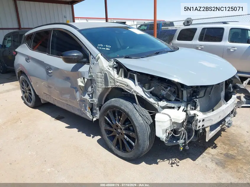 2022 Nissan Murano Sv Intelligent Awd VIN: 5N1AZ2BS2NC125071 Lot: 45586176