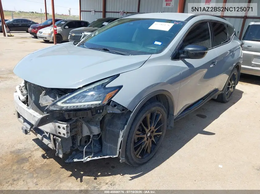 2022 Nissan Murano Sv Intelligent Awd VIN: 5N1AZ2BS2NC125071 Lot: 45586176