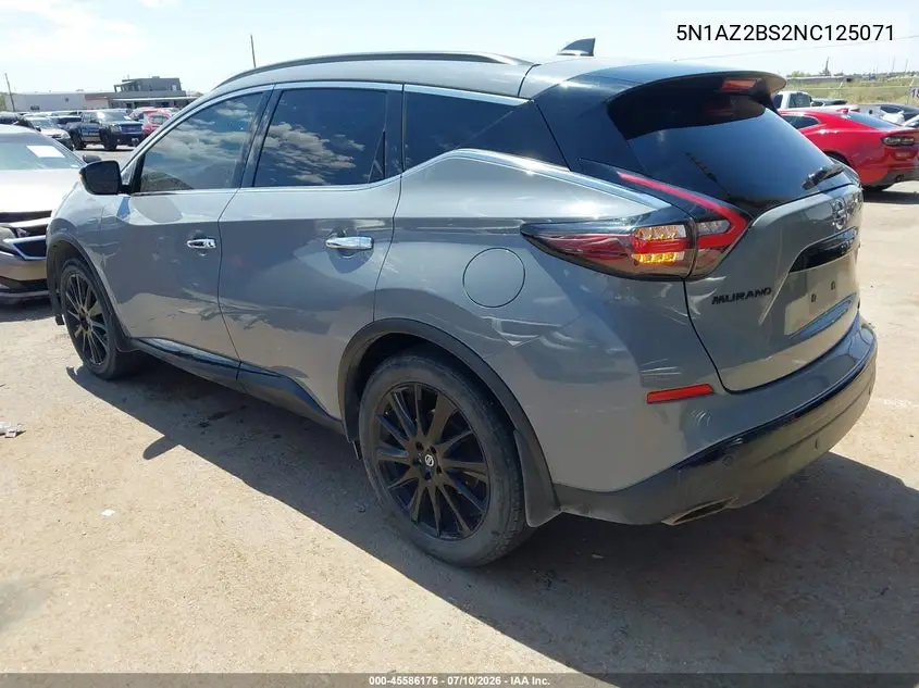2022 Nissan Murano Sv Intelligent Awd VIN: 5N1AZ2BS2NC125071 Lot: 45586176