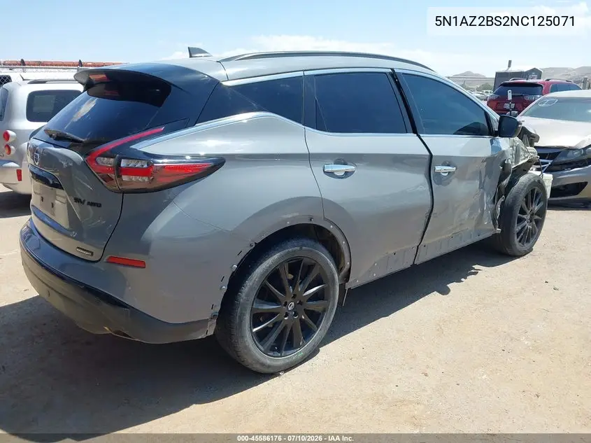 2022 Nissan Murano Sv Intelligent Awd VIN: 5N1AZ2BS2NC125071 Lot: 45586176