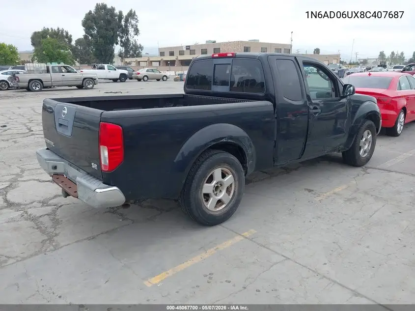 2008 Nissan Frontier Se VIN: 1N6AD06UX8C407687 Lot: 45067700