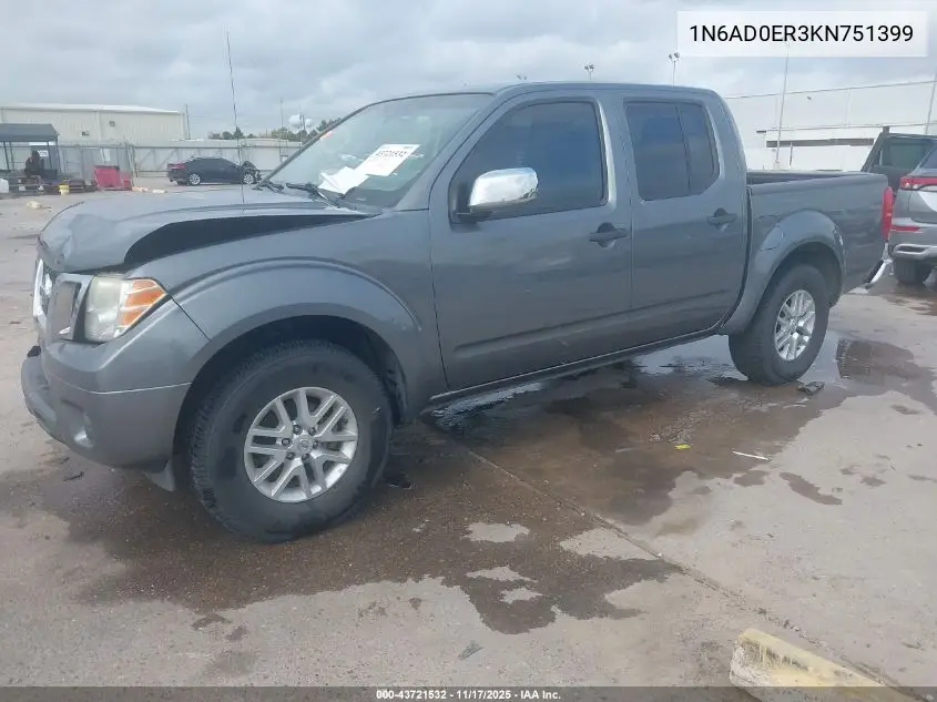 1N6AD0ER3KN751399 2019 Nissan Frontier Sv